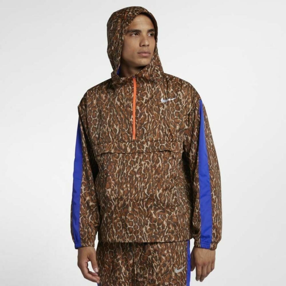 Nike Running Repel Packable Anorak Jacket Leopard Print NWT Mens M